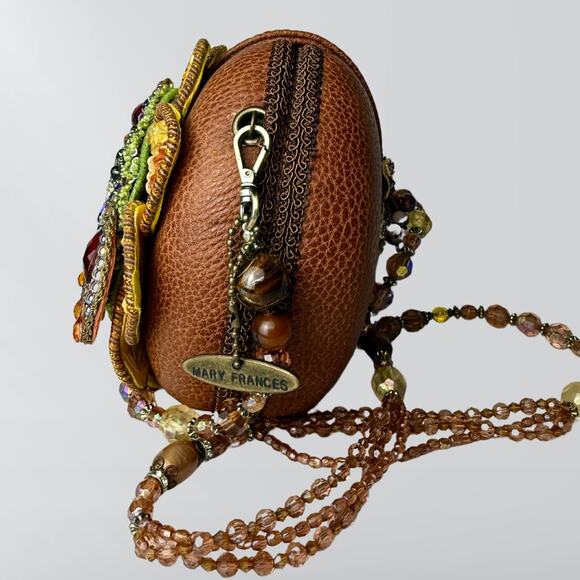 Mary Frances Bee Happy Bumblebee Beaded Crystals & Gems Leather Purse - Picture 5 of 9
